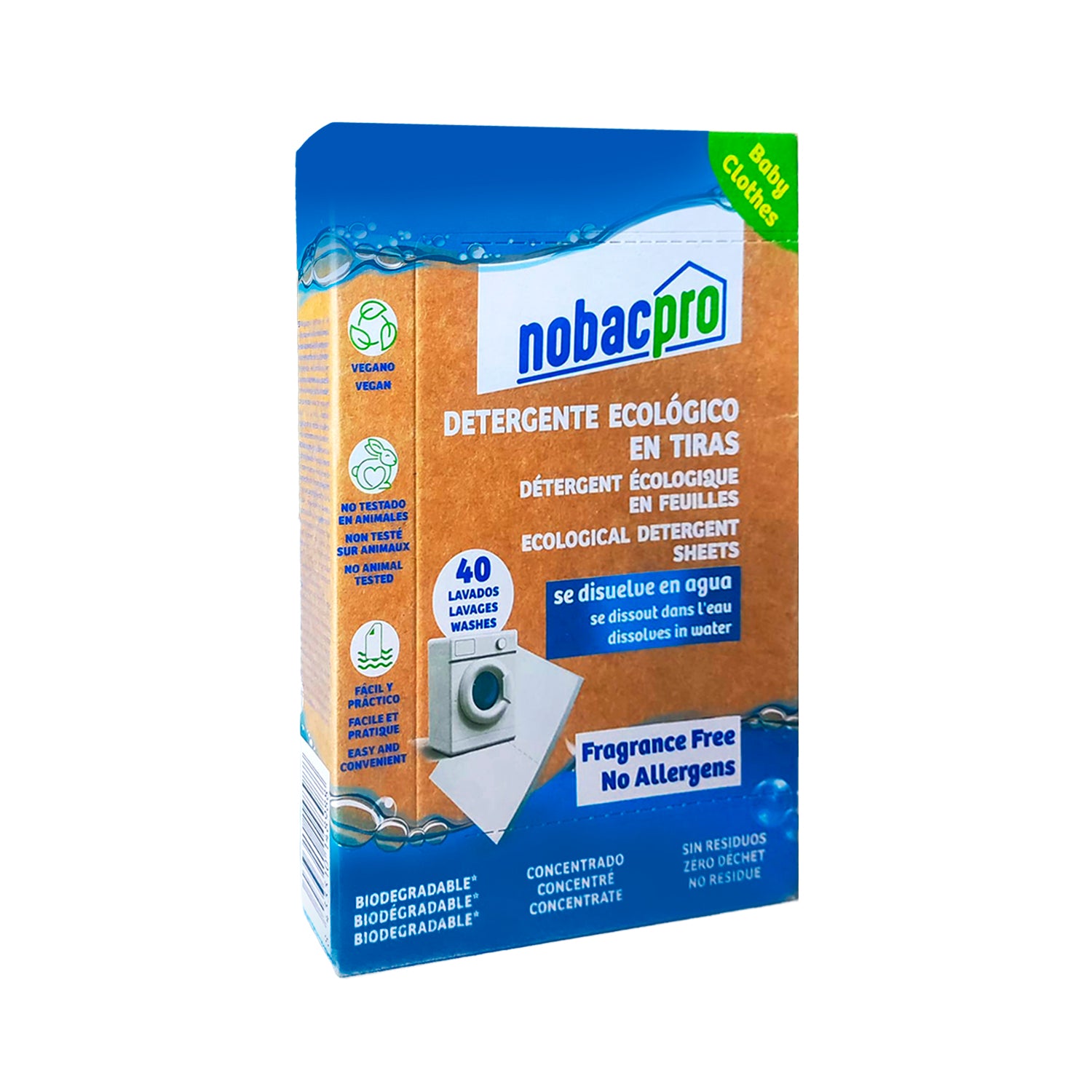 Detergent ecologic NOBACPRO - foite de detergent - 40 spaleri