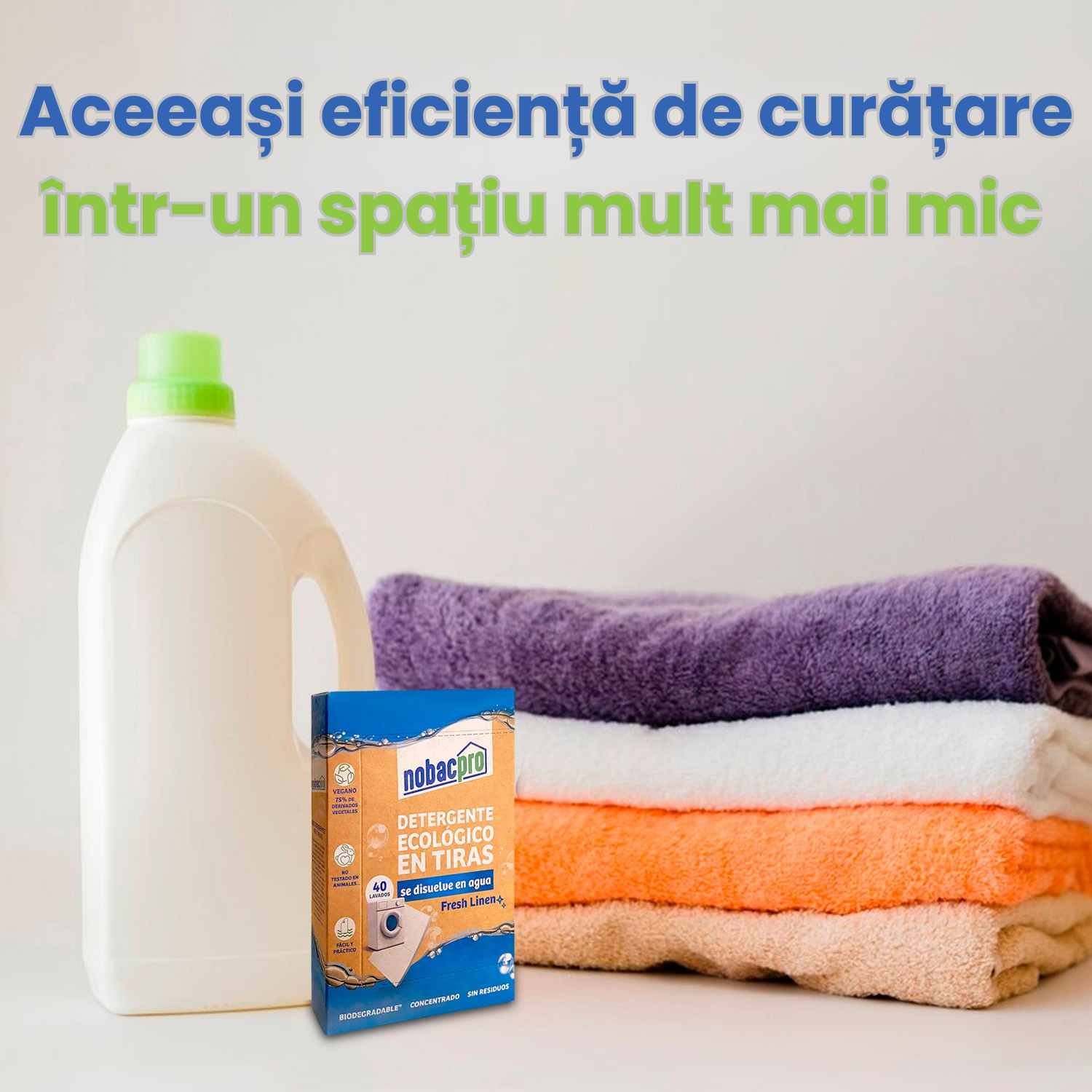 Detergent ecologic NOBACPRO - foite de detergent - 40 spaleri